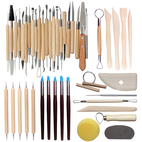 Cross-border Clay Sculpture Ceramic Art Modeling Clay Clay Knife Multi-purpose Stainless Steel Ball Rod Pottery Tool Wholesale