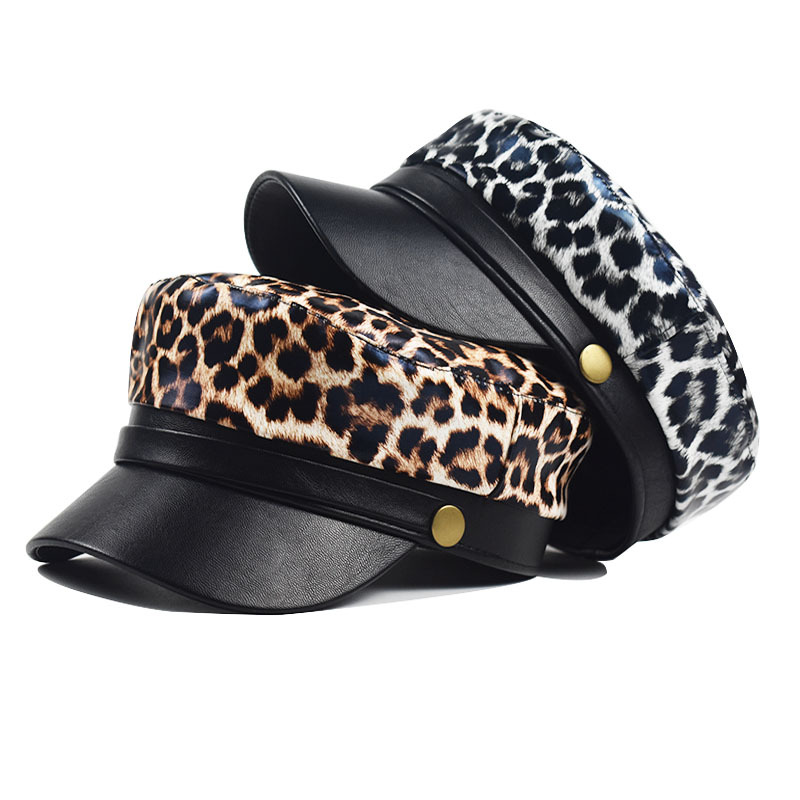 Women's Streetwear Leopard Curved Eaves Beret Hat display picture 17