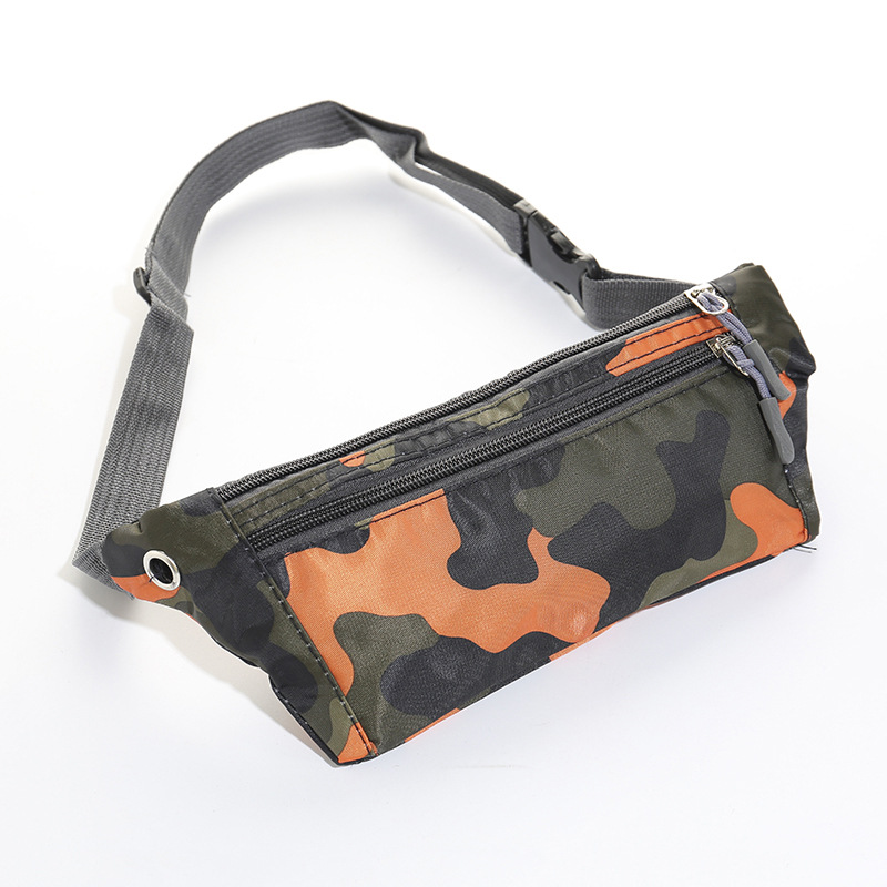 Spot wholesale Women's camouflage ultra-thin waist bag multi-functional outdoor sports waist bag close-fitting anti-theft mobile phone waist bag