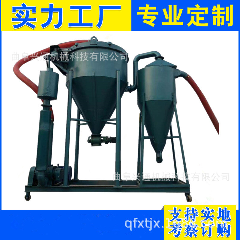 湖北粉煤灰除尘型装罐车输送机移动长距离软管风力粮食气力吸粮机
