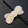 Hairgrip with bow from pearl, Korean style, simple and elegant design