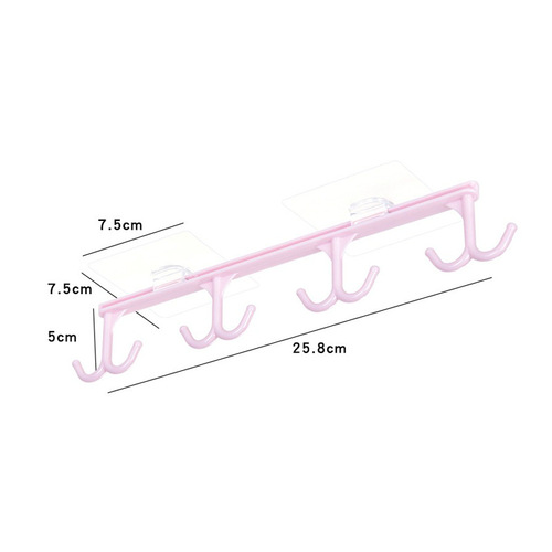 Kitchen strong traceless nail-free hook cabinet wall cabinet storage rack multi-functional wardrobe row hook organization rack