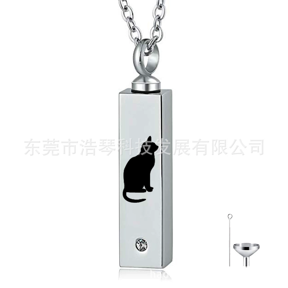 Мода Пара Ожерелье Мемориал Pet Кошачий Пепел Ожерелье Открытое Кубовидное Ожерелье с кулоном урны
