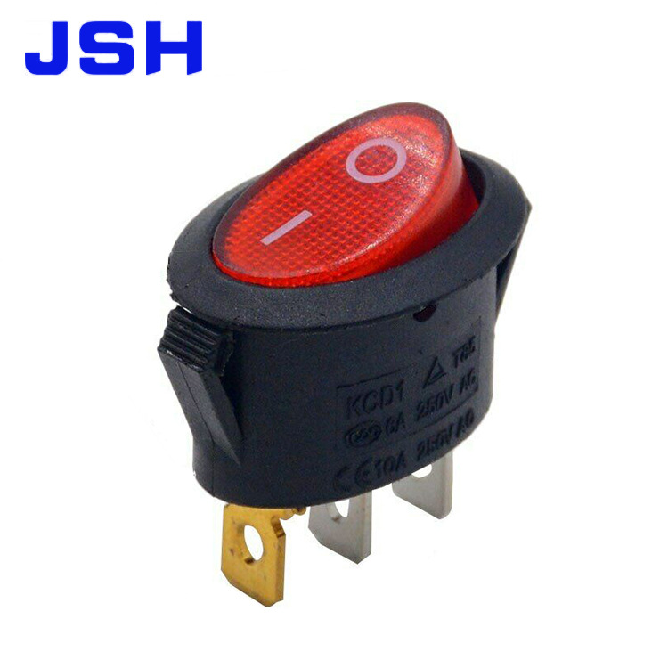 船型开关 圆形翘板KCD2电源开关 小圆型 两脚三脚开关