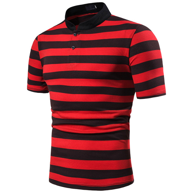Fashion Matching Design of Short Sleeve T-shirt Thick Stripes 