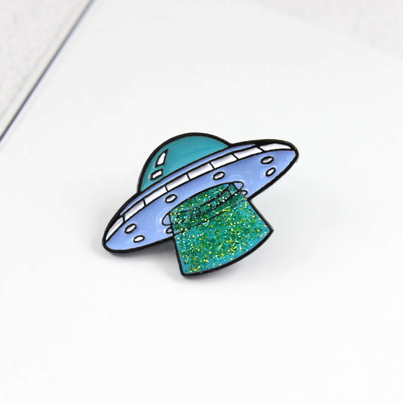 13g Weight Brooches Classification Holiday Occasion Alloy Material Cartoon, Ship, Spaceship Pattern Unisex Gender Funny Style Enamel, Plating Craft Funny Pin Cartoon Ship Spaceship Alloy Plating Unisex Brooches 8