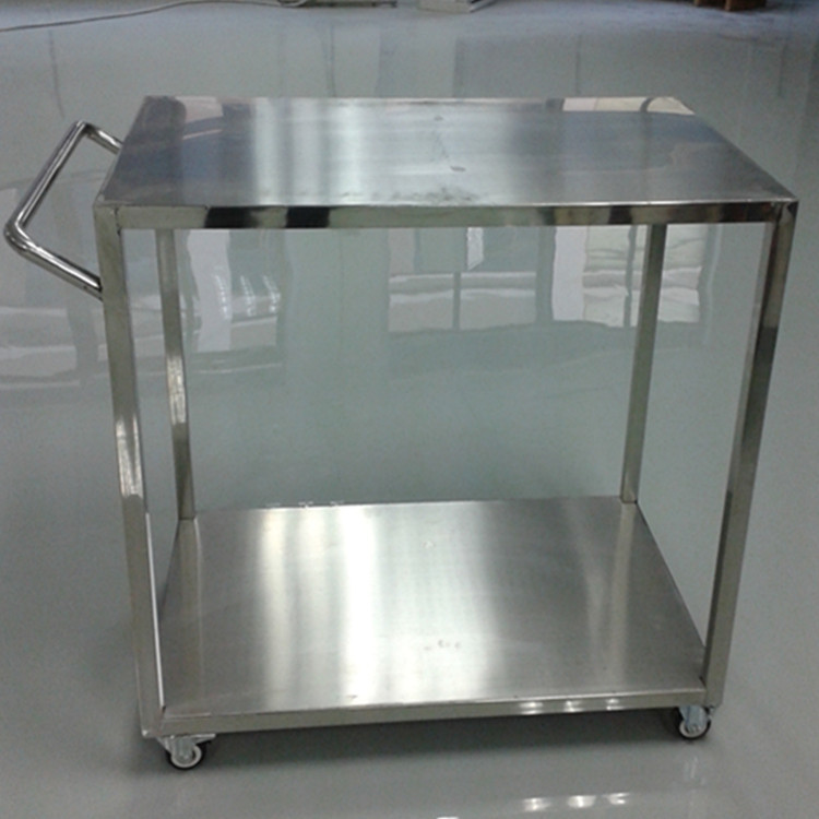 供应304不锈钢手推车重型汽修2层手推车折叠铁板防滑搬运车