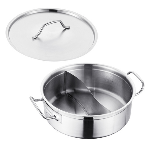 Straight Couple Pot, Thick Stainless Steel Hot Pot, Commercial Electric Stove Hot Pot, Clear Soup Pot Wholesale