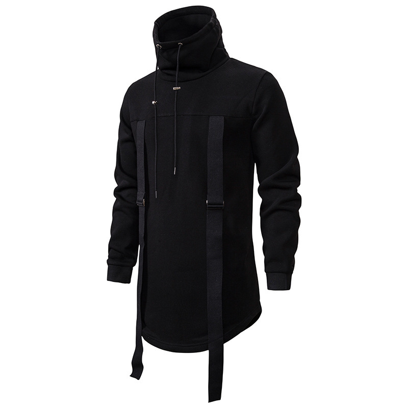 Men's Hoodie High Neck Masked Casual Solid Colour Coat For Men_voghion.com
