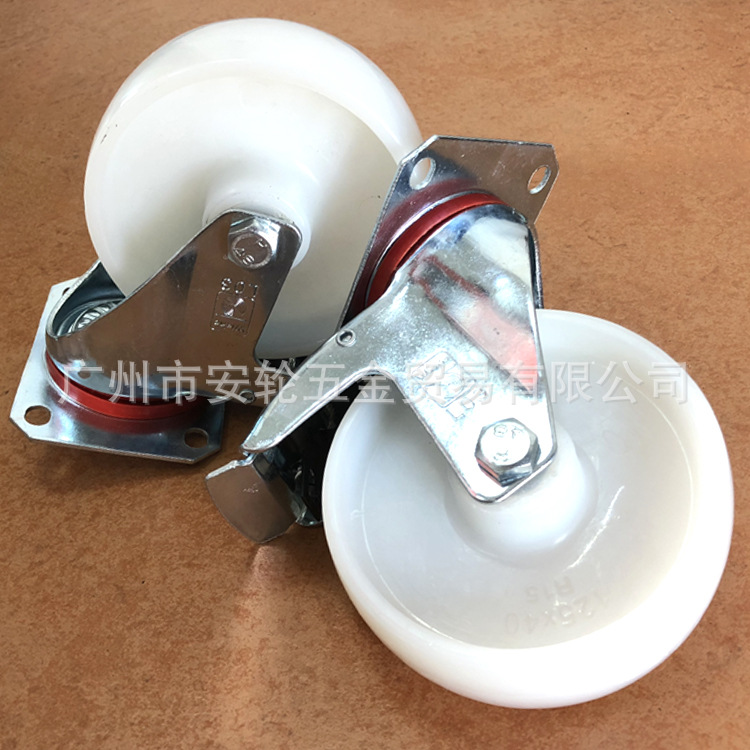 德国WICKE威卡5寸尼龙脚轮万向带刹车轮滚针轴承125mm滑轮146277N