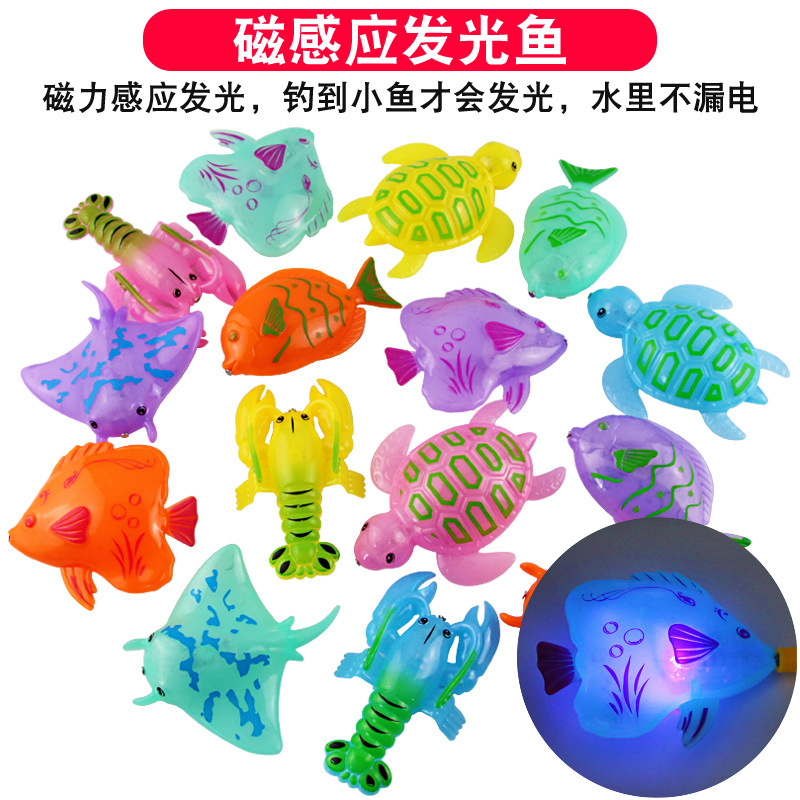 Children's magnetic fishes for fishing play in water