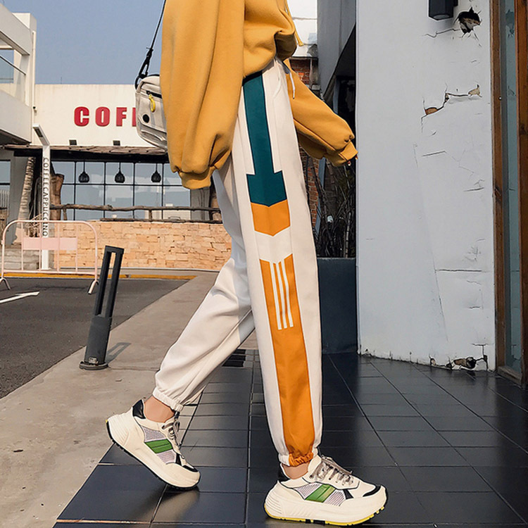 Women's Spring and Autumn Loose Korean-style ulzzang All-match Sports Pants ins Fashionable Hip-hop Lun Casual Pants for Students
