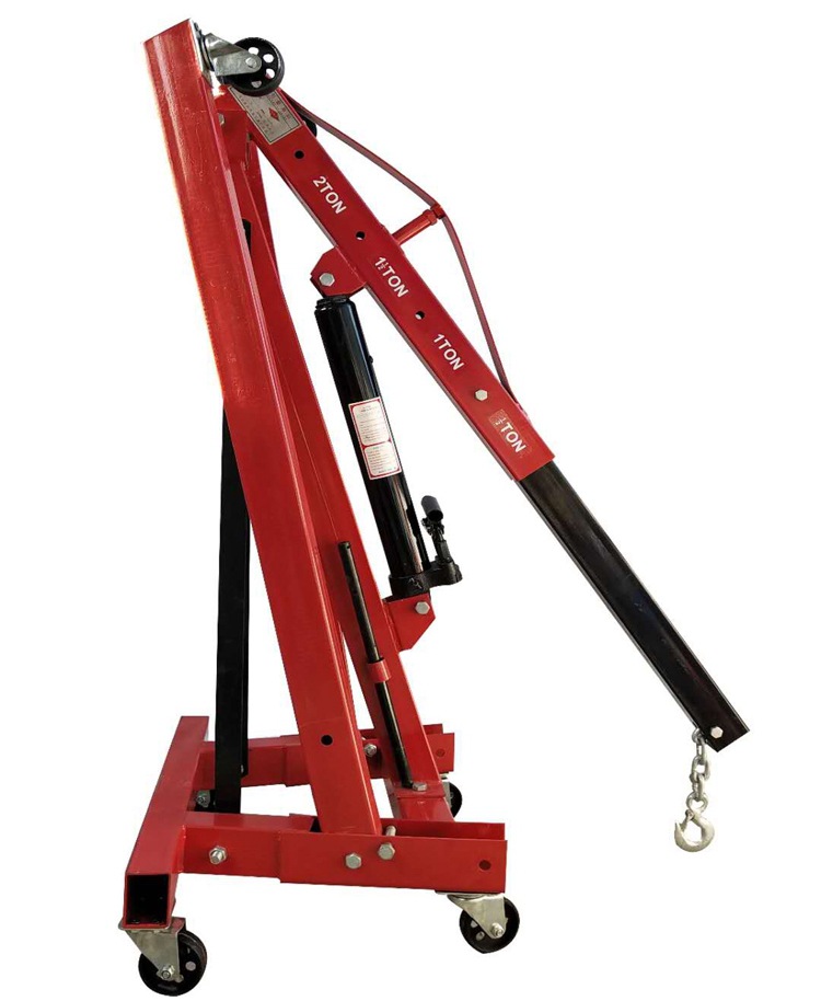 Grúa móvil con motor, grúa hidráulica pequeña de 2 toneladas, grúa de reparación automotriz de 3 toneladas, elevador ligero y plegable