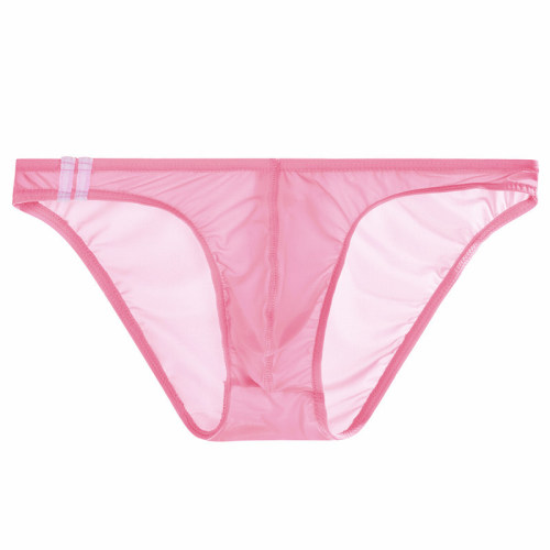 Junye men's ice silk transparent underwear thin low-waist sexy U convex bag briefs silky and breathable young men