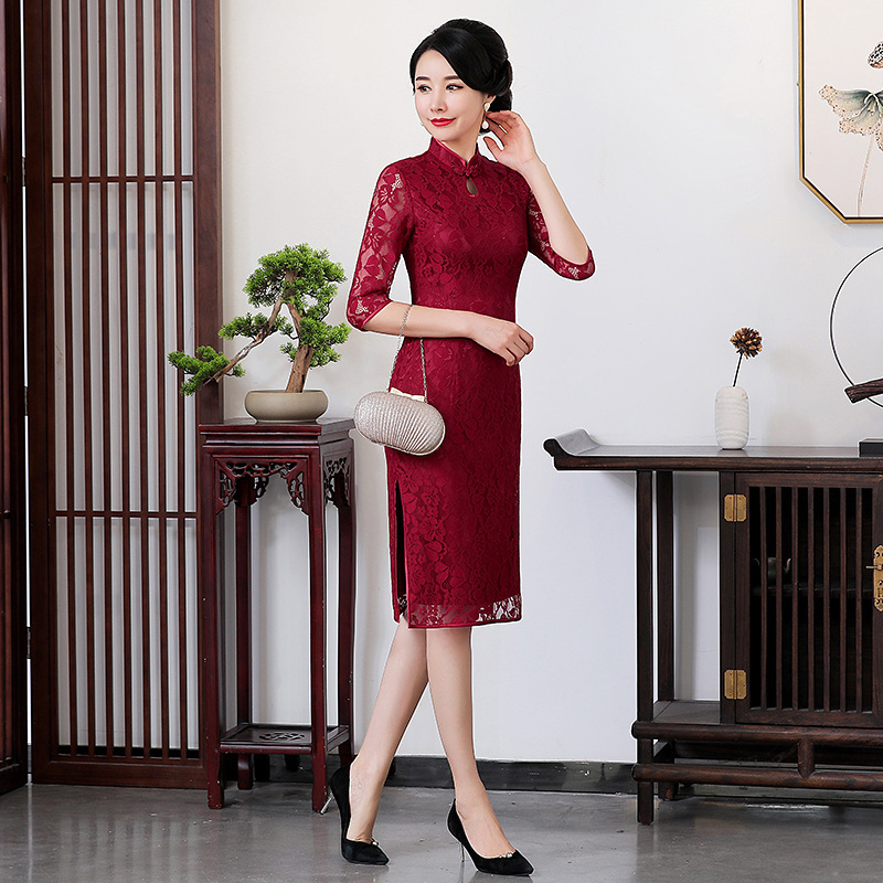 Cheongsam mother-in-law ceremonial dress Chinese Dress Qipao for women