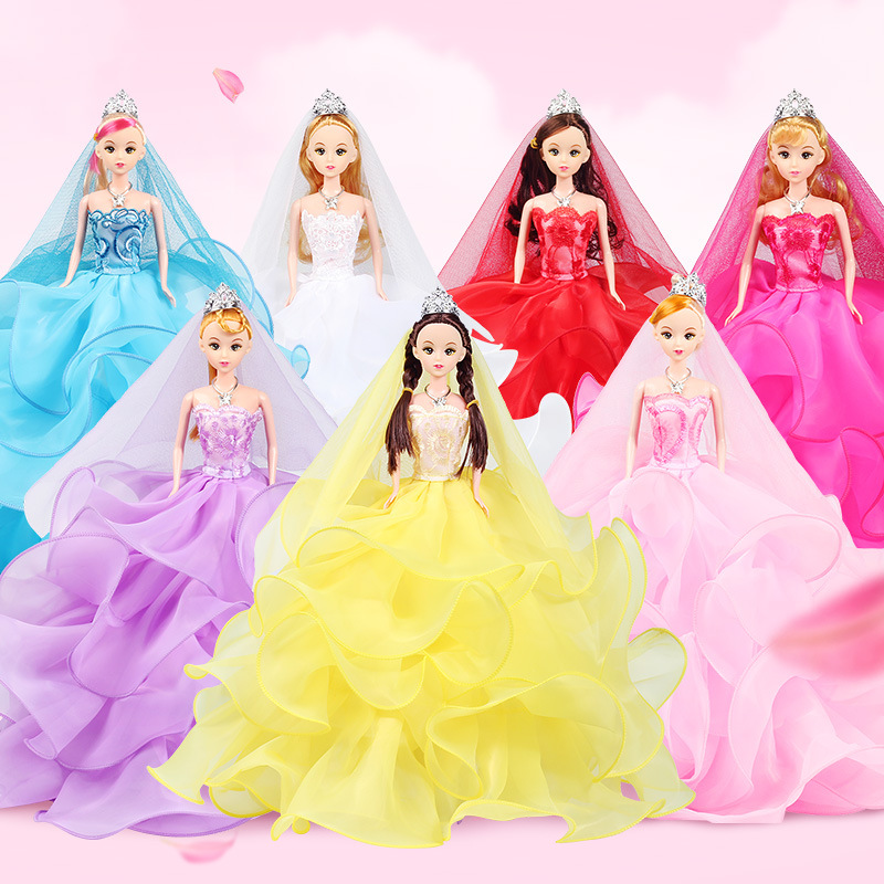 幼儿园芭蕾舞培训毕业礼物萌允诺芭比娃娃女孩过家家玩具婚纱45CM