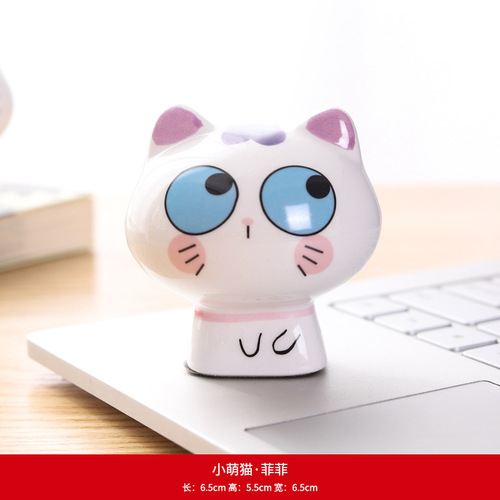 Money Cat Mini Figure Decorative Home Office Desk Ceramic Ornament Luck Bringing Gift Birthday Gift