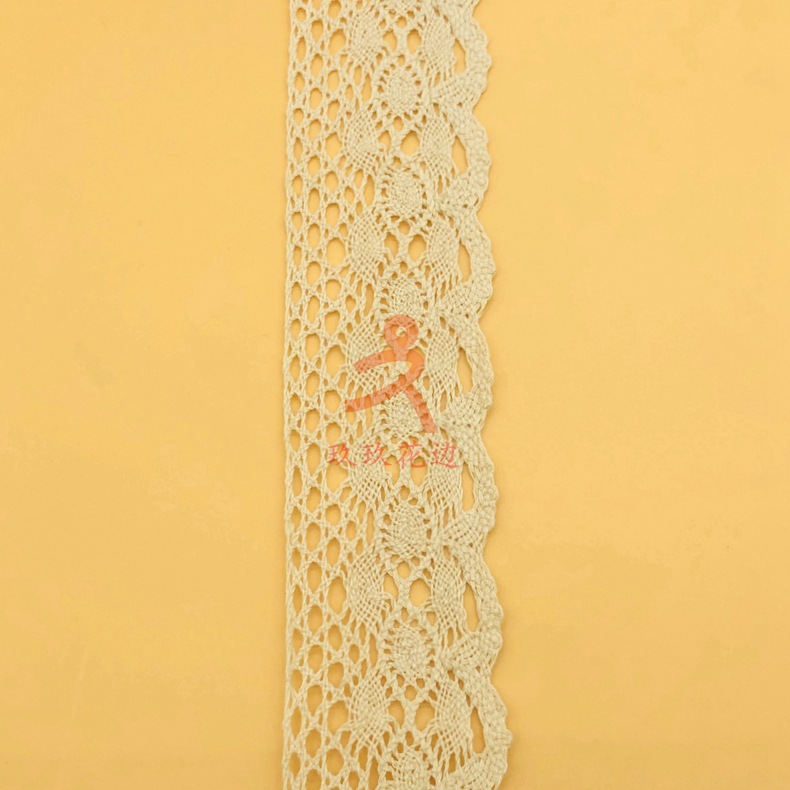 厂家直销 镂空单边大波浪棉线花边 圆边机棉花边 服装家居DIY辅料