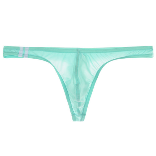 Junye men's ice silk transparent thong thin low-waisted sexy U-convex underwear summer breathable young men's underpants