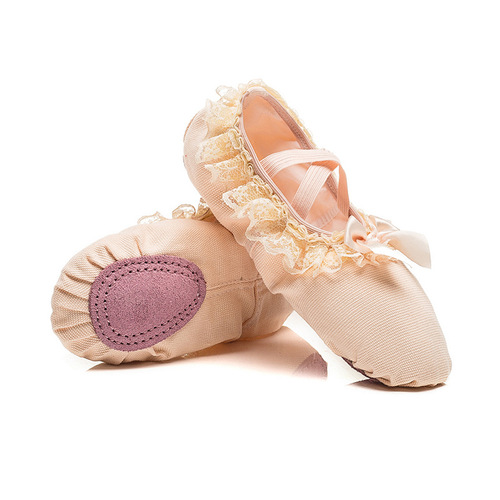 Manufacturer wholesale lace-free lace bow children's dance shoes soft sole practice performance ballet shoes for women