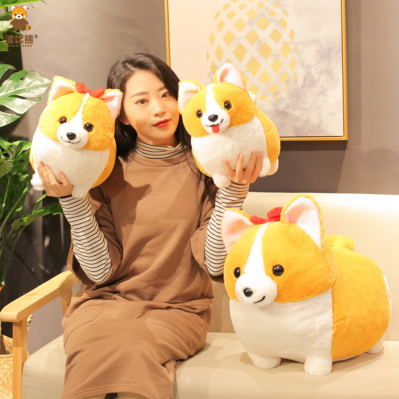 Nueva pierna corta melocotón corazón trasero Corgi muñeca Linda mascota Wang Xingxing Corgi transfronteriza especial para lindo juguetes bidimensionales