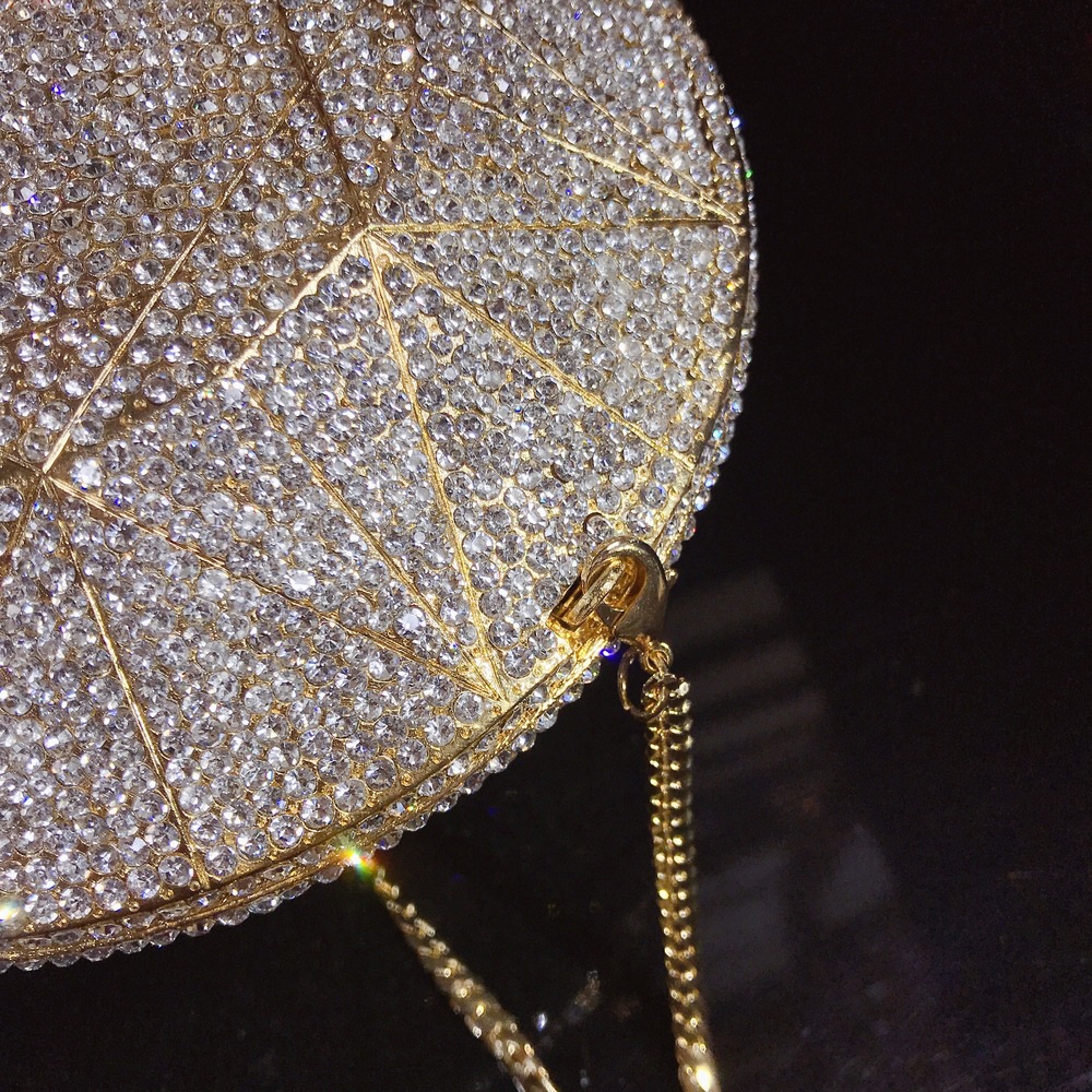 Gold Silver Alloy Rhinestone Metal Diamonds Diamond Shape Evening Bags display picture 10
