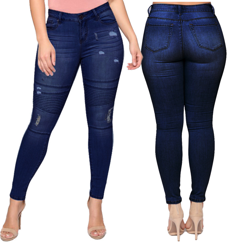 Women's Straight Leg Jeans With Hip Lift Effect For Women_voghion.com
