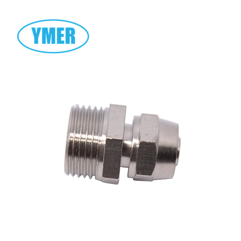 ZG外螺纹仪器仪表气泵管件快速卡接 铜镀镍外丝直通终端快拧接头