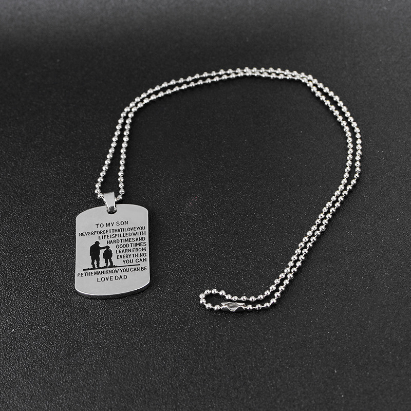 Hot Father&#39;s Day Gift To My Son Father And Son Family Military Necklace Yiwu Nihaojewelry Wholesale display picture 3