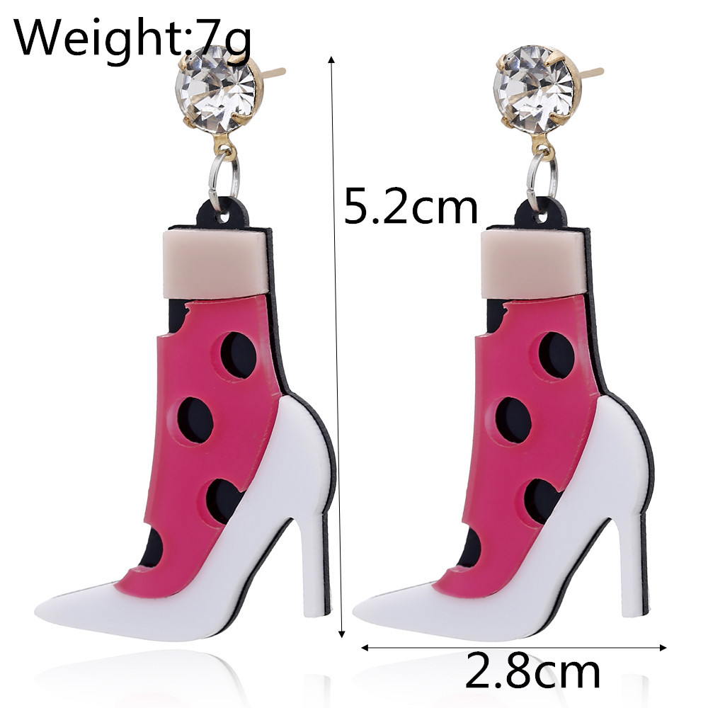 New Creative Fashion Retro Cute Acrylic High Heels Earrings Wholesale Nihaojewelry display picture 1