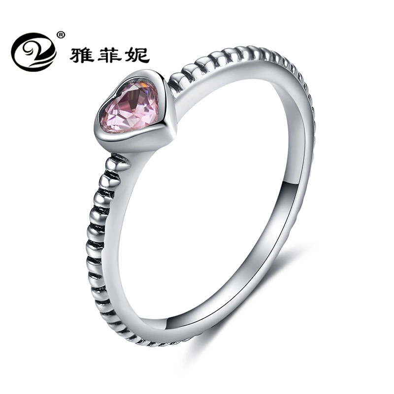 (Cross-border trading) модный аксессуар на День Святого Валентина сердце в форме, gemstone кольцо, подарок на день рождения, образец серебра 925