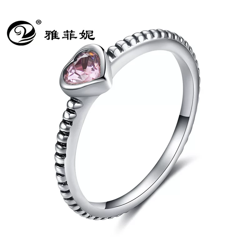 (Cross-border trading) модный аксессуар на День Святого Валентина сердце в форме, gemstone кольцо, подарок на день рождения, образец серебра 925