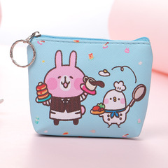 New Mini Women's Cartoon Cute Zipper Wallet Key Holder Short Zipper PU Portable Coin Purse Small Wallet