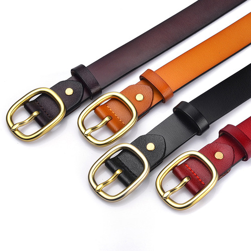  new women's belt genuine leather women's belt pure cowhide women's simple and versatile Korean style decoration manufacturer wholesale
