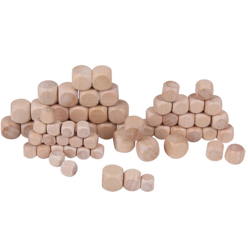 Factory direct sales, blank 1-8 cm dice, wooden six-sided sieve, colorful dice, rounded corners can be customized and processed