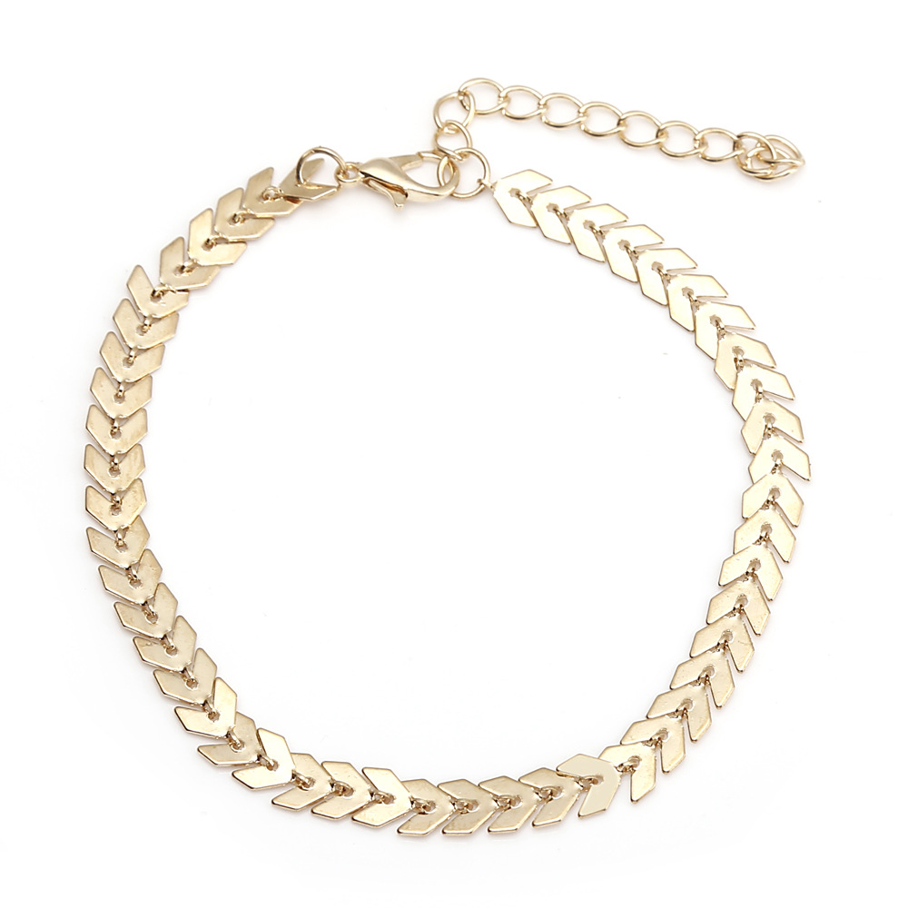 New Anklet Fashionable And Simple Hot Selling Aircraft Chain Fish Bone Handmade Chain Anklet Wholesale Nihaojewelry display picture 9