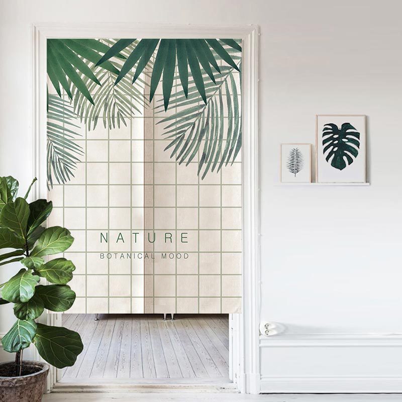 Nordic Door Curtain Fabric Hanging Curtain Bedroom Kitchen Bathroom Feng Shui Curtain Japanese Half Curtain Partition Curtain No Punch