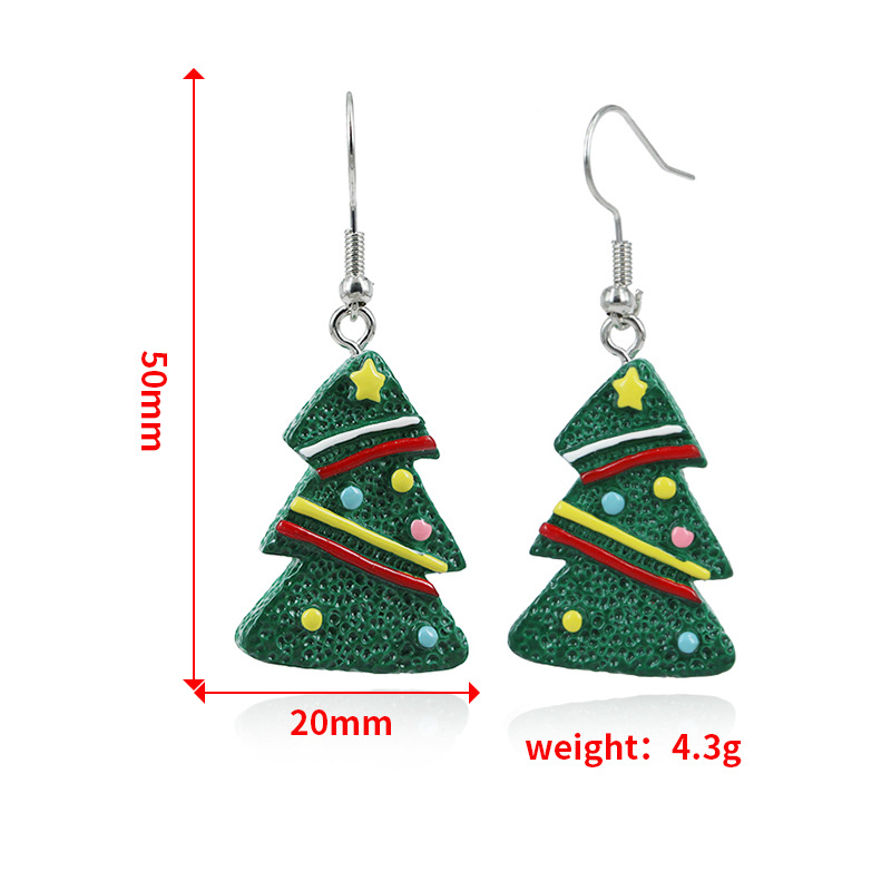 New Cute Cartoon Color Christmas Tree Gift Earrings display picture 11