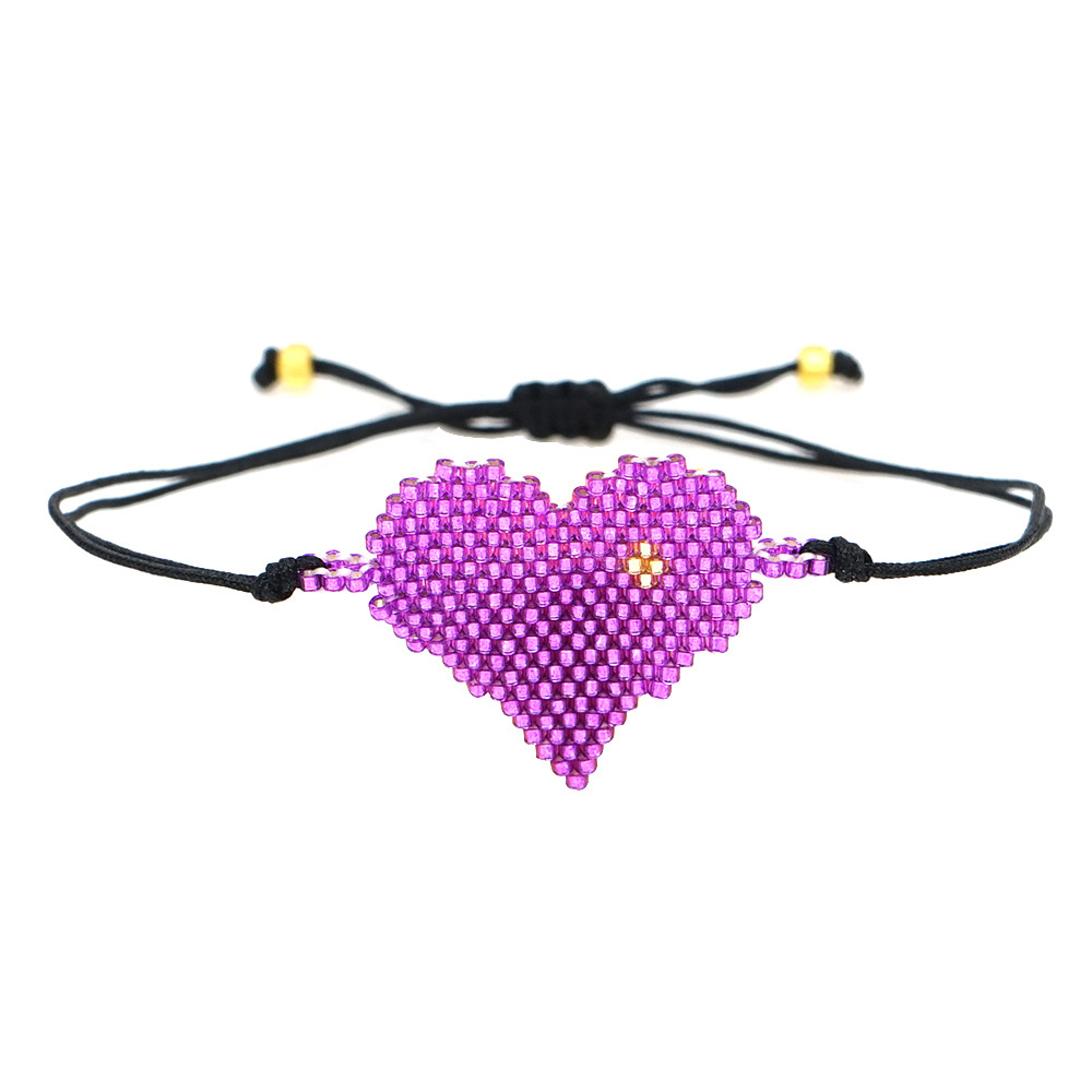 Grenz Überschreitende Versorgung Europäische Und Amerikanische Modetrends Böhmischer Schmuck Miyuki Reis Perlen Hand Gewebtes Liebes Armband display picture 4