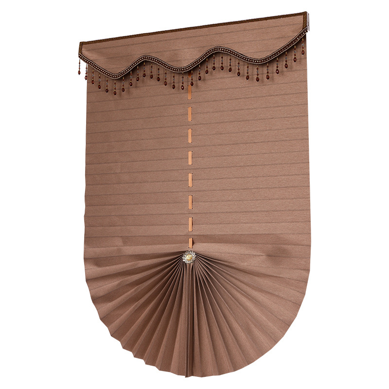 欧式扇形帘头加厚叶片二合一罗马帘遮光帘卷帘定做批发百叶窗定制