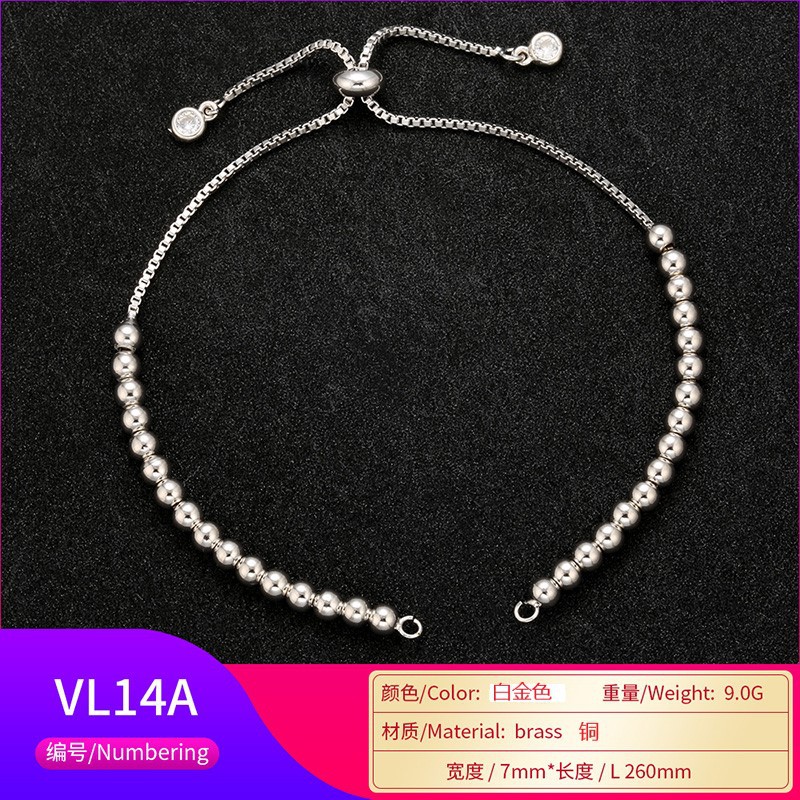 White, Gold, Black Color Fashion Geometric Bracelet Accessories Copper Bead Chain Bracelet Accessories