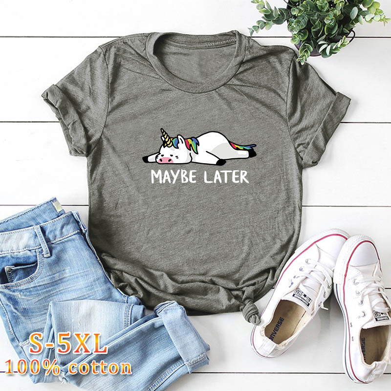 MAYBE LATER letter T-shirt NSSN41933