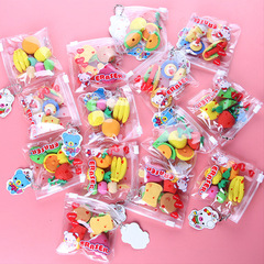 Zipper bag creative eraser fruit vegetable cake Ultraman eraser Christmas eraser stationery wholesale