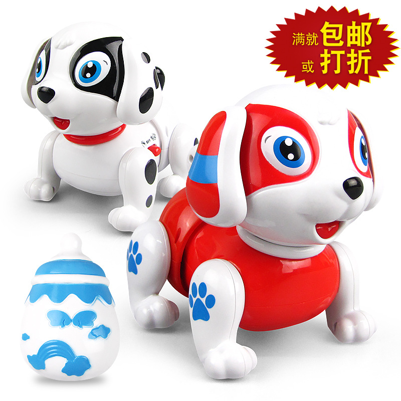 Tiktok misma botella eléctrica lamiendo perro luz historia de la música gateando niños puesto Venta caliente al por mayor juguetes