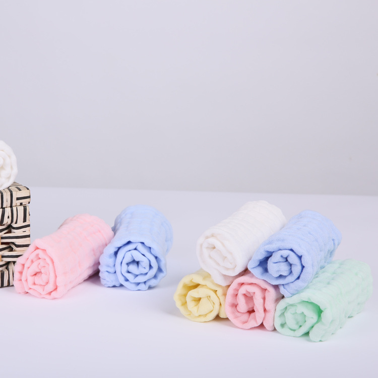 母婴用品厂家批发棉纱布水洗无荧光纱布手帕口水巾洗脸巾泡泡毛