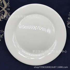加工logo5英寸平盘纯白镁质强化瓷 酒店厨房餐具日用陶瓷碗盘批发