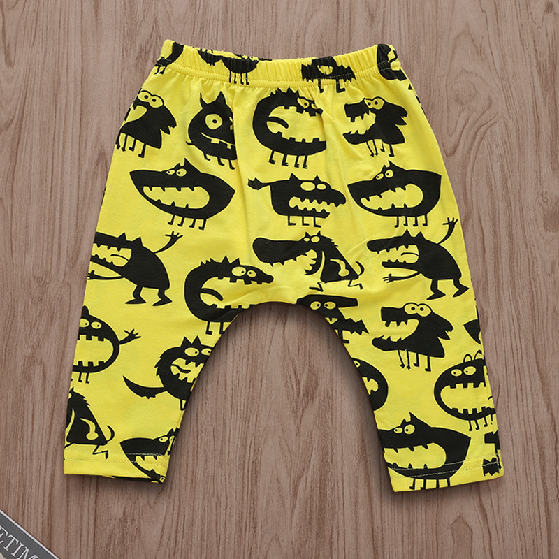 Baby Cotton Pants - Monster Print