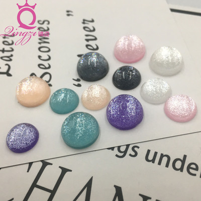 新款樹脂星空圓形戒面光面diy飾品配件古風diy步搖發簪鑲嵌材料