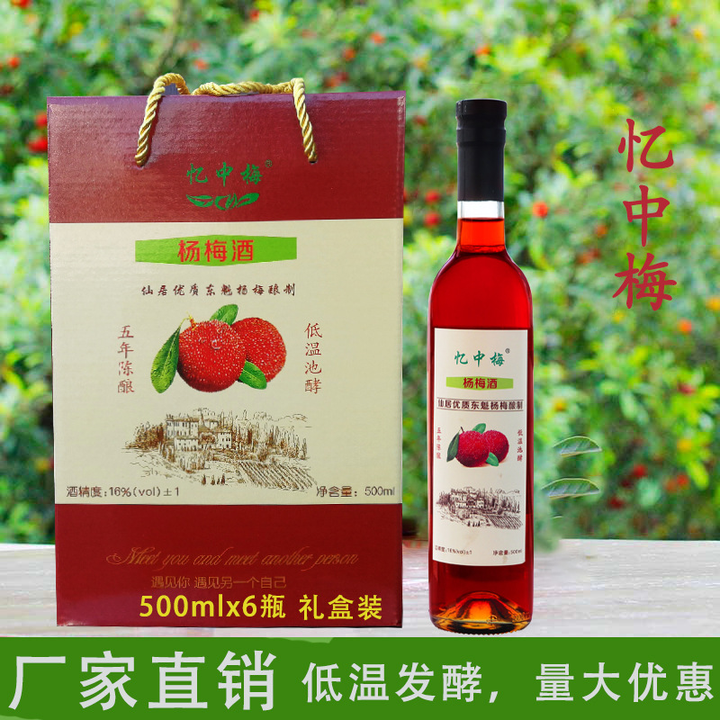 浙江仙居东魁杨梅酒制的500ml礼盒杨梅酒梅子酒青梅酒女果露酒|ms