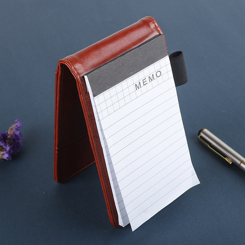 Business Office Notebook with Calculator, Compact Personal Work Notebook, Leather A7 Multifunctional Notepad